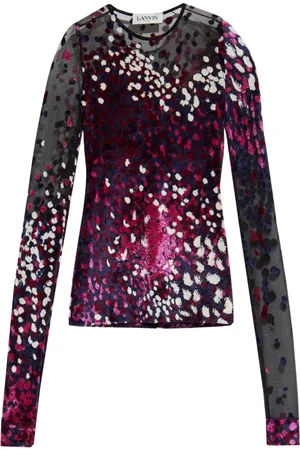 Lanvin Haut semi transparent à manches longues