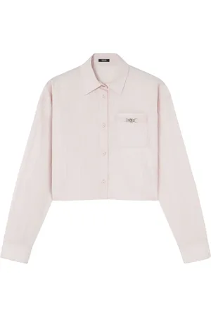 VERSACE Chemise crop à fines rayures