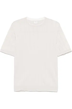 ELEVENTY T-shirt à bord en maille nervurée