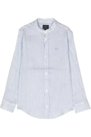 FAY Chemise rayée à design sans col