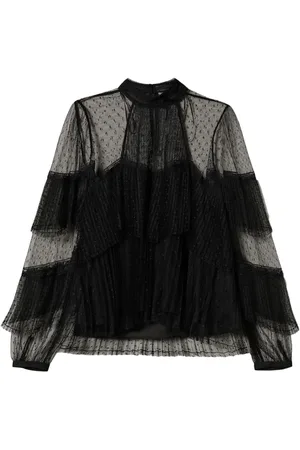 Twin-Set Blouse en tulle à volants