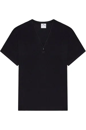 Courrèges T-shirt nervuré à col v