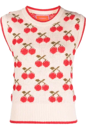 La DoubleJ Gilet Cherry à motif intarsia