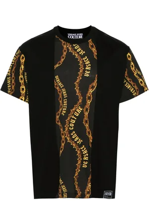 VERSACE T-shirt en coton à empiècements