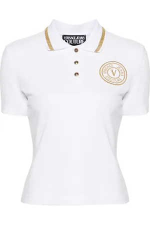 VERSACE Polo en coton à logo brodé