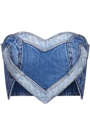 AREA Haut bandeau en jean à motif cœur