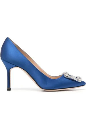 Manolo Blahnik Escarpins satinés Hangisi 90 mm à ornements