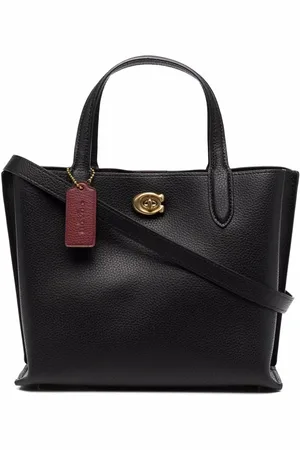 Coach Sac à main en cuir à plaque logo