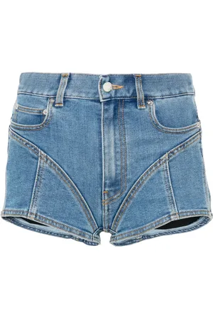 MUGLER Short en jean à design bi-matière
