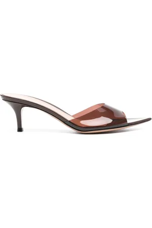 Gianvito Rossi Mules Elle 55 mm à brides transparentes
