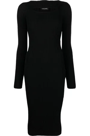 ANINE BING Robe nervurée Lora à découpes