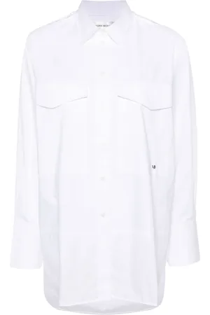 Victoria Beckham Chemise en coton à logo brodé