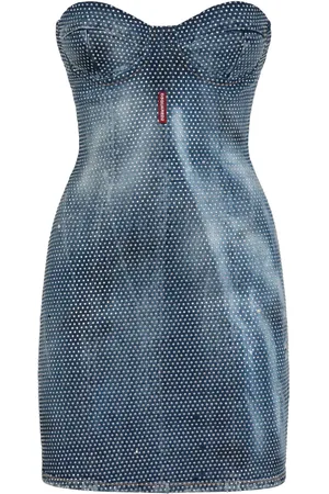 Dsquared2 Robe-bustier courte à ornements en cristaux