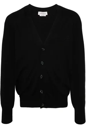 Alexander McQueen Cardigan en maille à logo brodé