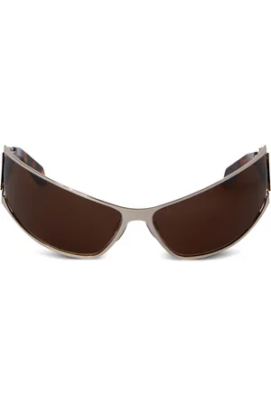 OFF-WHITE Lunettes de soleil Luna à effet écaille de tortue