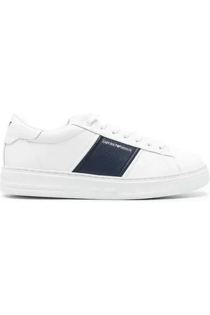 Emporio Armani Baskets en cuir à logo imprimé