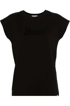HERNO T-shirt à logo strassé