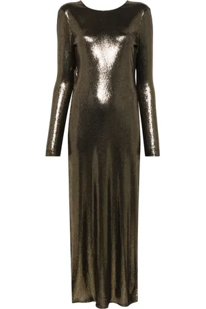 Twin-Set Robe longue à effet métallisé