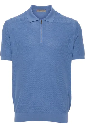 corneliani Polo en coton à col zippé