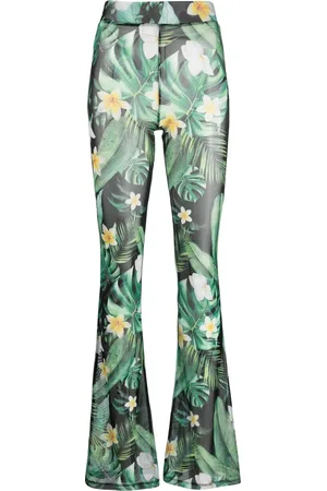 Philipp Plein Pantalon évasé à imprimé Hawaii