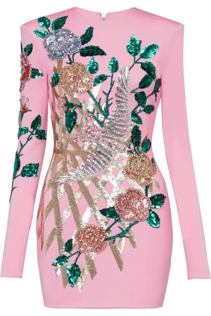 Balmain Robe courte à manches longues