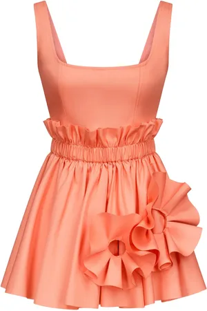 AREA Robe courte à appliques fleurs