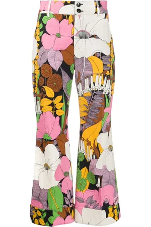 La DoubleJ Pantalon Hendrix droit à fleurs