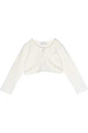 MONNALISA Cardigan crop à logo strassé