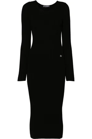 Dolce & Gabbana Robe mi-longue à logo lettre