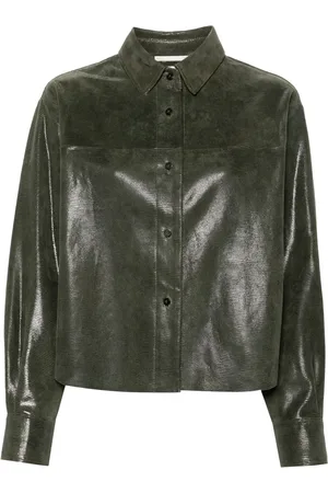 FORTE FORTE Chemise en cuir à effet peau de lézard