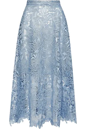 Oscar de la Renta Jupe mi-longue Bellflower Guipure