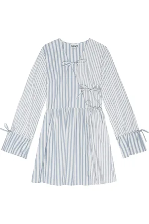Ganni Robe courte en coton à rayures