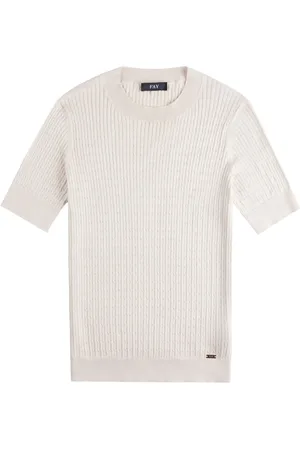FAY T-shirt en maille torsadée