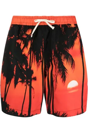 BLUE SKY INN Short de bain à imprimé palmier