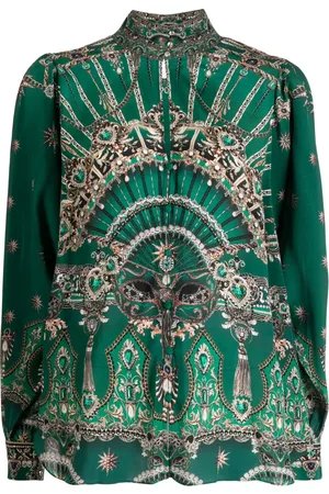 Camilla Blouse en soie à imprimé graphique