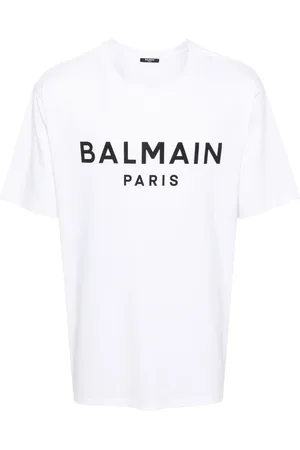 Balmain T-shirt en coton à logo imprimé