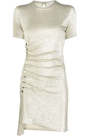 Paco rabanne Robe asymétrique à manches courtes