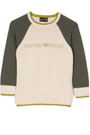 Emporio Armani Pull fin à logo embossé