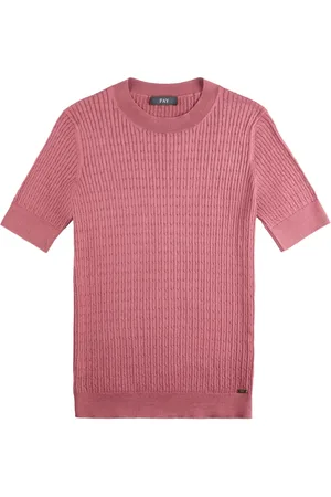 FAY T-shirt en maille torsadée