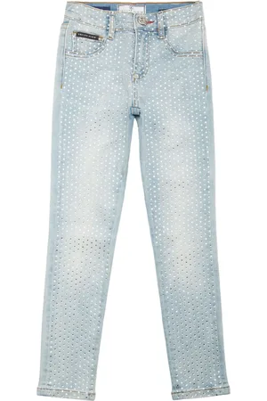Philipp Plein Jean droit à ornements en cristal