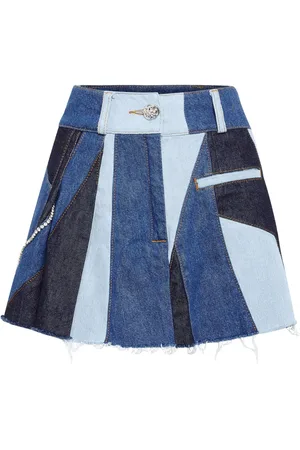 Philipp Plein Minijupe en jean à design patchwork