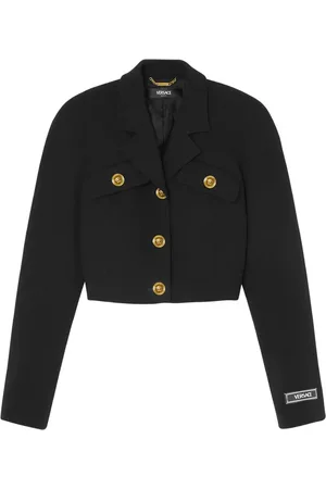 VERSACE Veste crop à carreaux à boutons Medusa Head