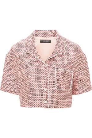 AMIRI Chemise en tweed à coupe crop
