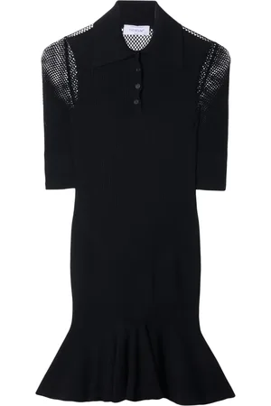 OFF-WHITE Robe courte en filet Arrow à manches mi-longues