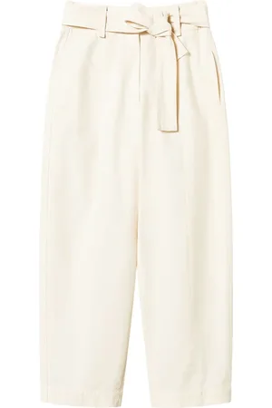 Twin-Set Pantalon en gabardine à taille ceinturée