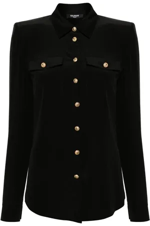 Balmain Chemise en soie à manches longues