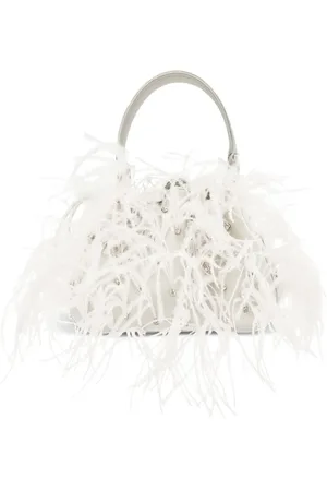 Oscar de la Renta Mini sac à main O Handle à plumes d