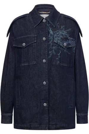 Alberta Ferretti Veste en jean à fleurs