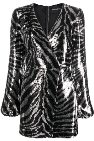Dolce & Gabbana Robe portefeuille brodée de sequins