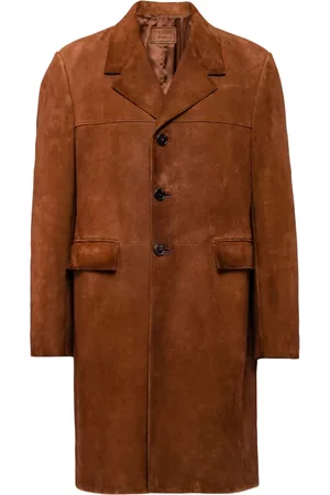 Prada Manteau en daim à simple boutonnage